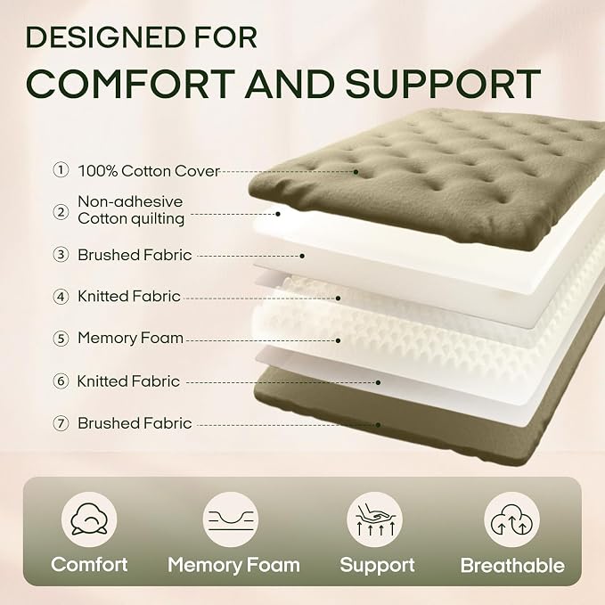 ZonLi Japanese Floor Futon Mattress King Size 76"x80"100% Cotton Cover 6'' - Image 4