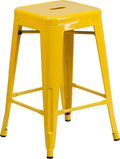 Flash Furniture Kai Commercial Grade 24" High Backless Yellow Metal by FlashFurniture