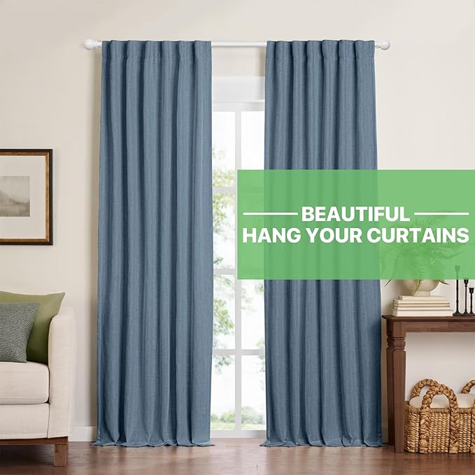 White Curtain Rods for Windows 66 to 120, Long Curtain Rod for Outdoor Patio - Image 2