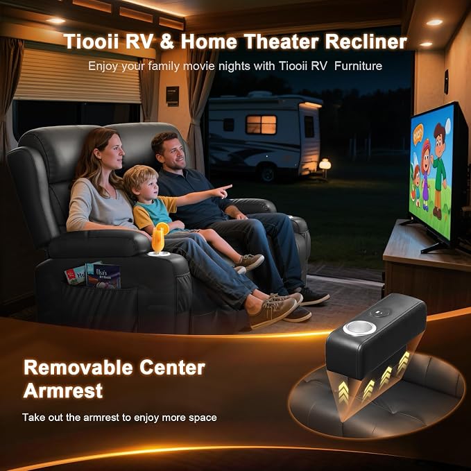 RV Loveseat Recliner Sofa, 3 Seater Massage Wall Hugger Reclining Couch - Image 3