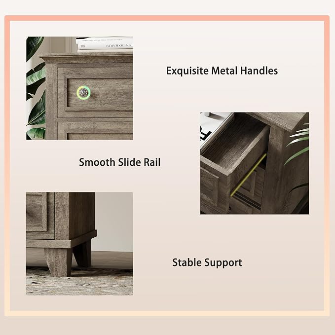 IDEALHOUSE 6 Drawer Dresser, Wooden Storage Chest of Drawers - Image 6