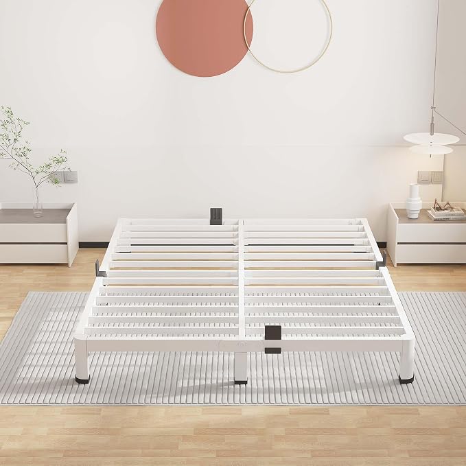 ROIL 4 Inch White King Bed Frame - Image 6