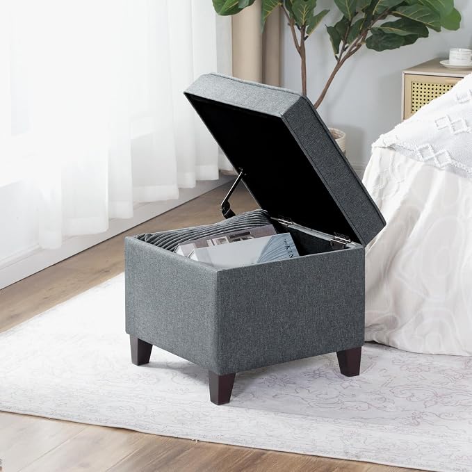 Adeco Chest and Footrest-Square Seat Storage Bench Ottoman - Image 7