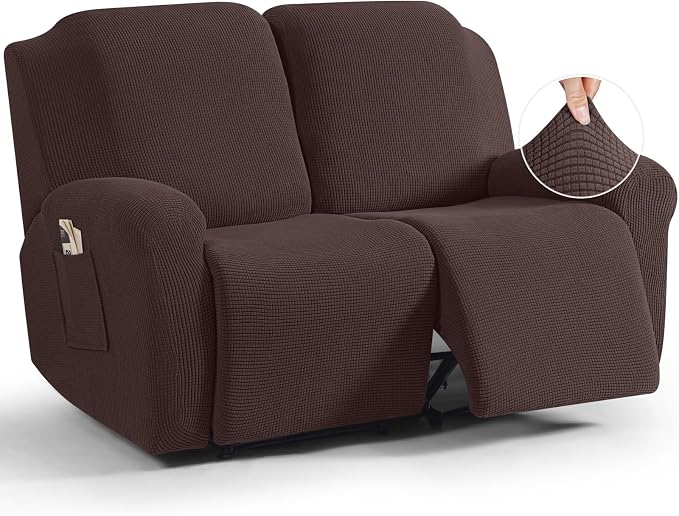 TAOCOCO Recliner Loveseat Slipcover, 6 Pieces Dual Recliner Sofa Covers by TAOCOCO