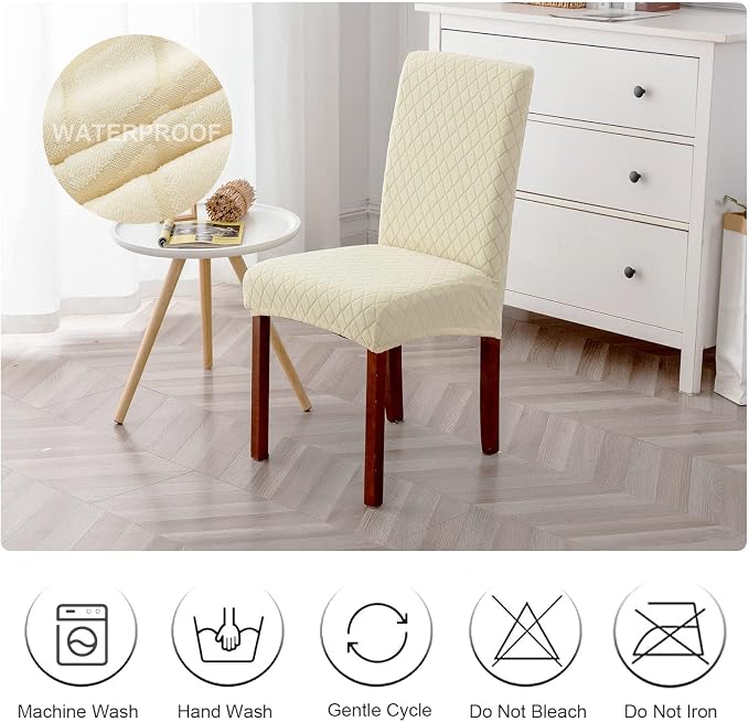 Genina Waterproof Chair Covers for Dining Room 2 Pack, Dining Chair Covers - Image 7