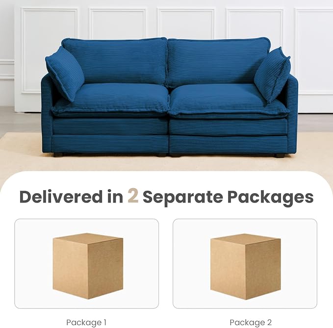 78'' Sectional Modular 2 Seat Cloud Loveseat, Oversized Love Seat 2 Seat Sofa - Image 3