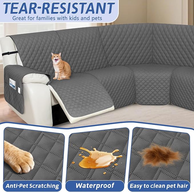 Arfntevss Recliner Sectional Couch Covers 1OO% Waterproof L Shape Sofa Cover - Image 5