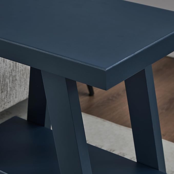 Roundhill Furniture Athens Contemporary Wood Shelf Side Table in Navy Blue - Image 5