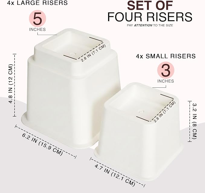 Utopia Bedding Bed Riser, 3 & 5 Inches Adjustable Furniture Risers - Image 2