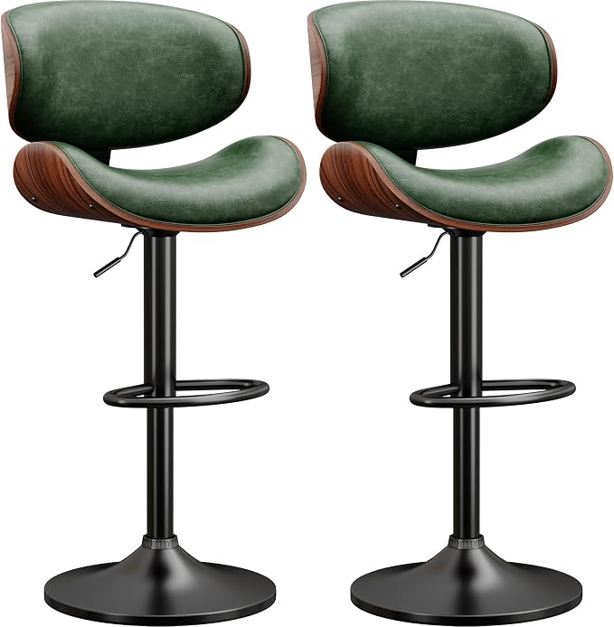 YaFiti Bar Stools Modern PU Leather Adjustable Swivel Barstools, Kitchen by YaFiti