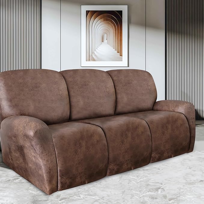 ANARACHON Recliner Couch Cover Leather Look Recliner Sofa Covers - Image 2