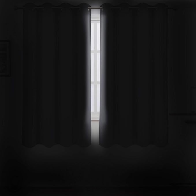 LEMOMO Frost Grey Blackout Curtains 66 x 63 Inch Length/Set of 2 Curtain - Image 3