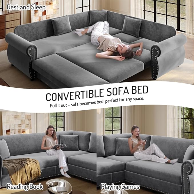 88.2" Sectional Sleeper Sofa - Image 4