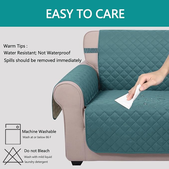 U-NICE HOME Reversible Oversized Chair Covers Quilted Water Repellent Pet - Image 4