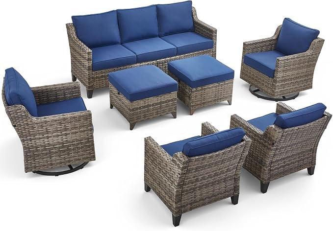7 Piece Outdoor Patio Furniture Set-All Weather Outdoor Conversation Sets - Image 9
