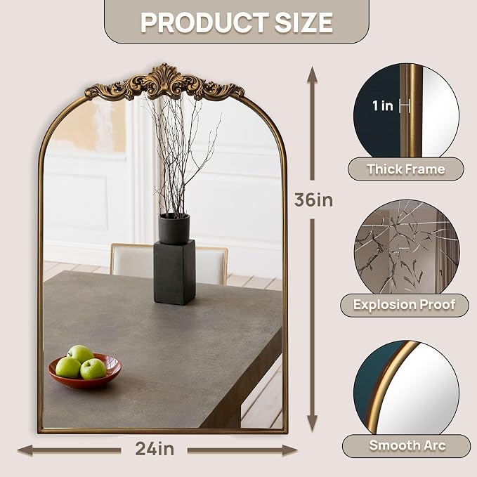 Ornate Baroque Vintage Gold Mirror - Image 3