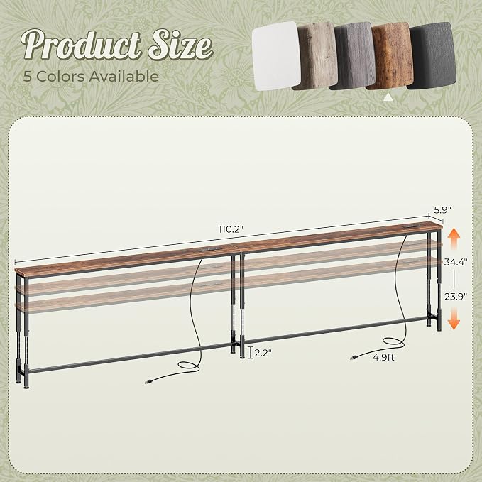 Huuger 110.2 Inch Sofa Table - Image 3