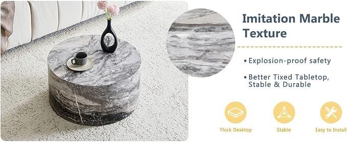23.6'' Modern Round Coffee Table - Image 8