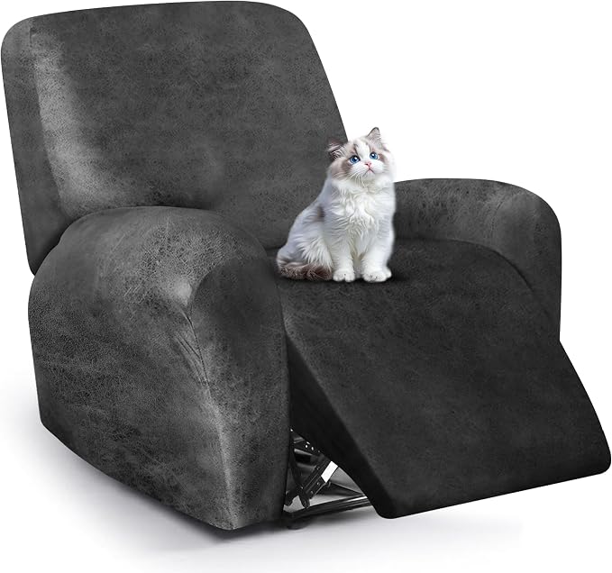 ANARACHON Leather Look Recliner Chair Covers, 4-Pieces Stretch Recliner Cover by ANARACHON