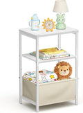 MISSLO Toddler Nightstand with Storage Basket Kids Night Stand with Large by MISSLO