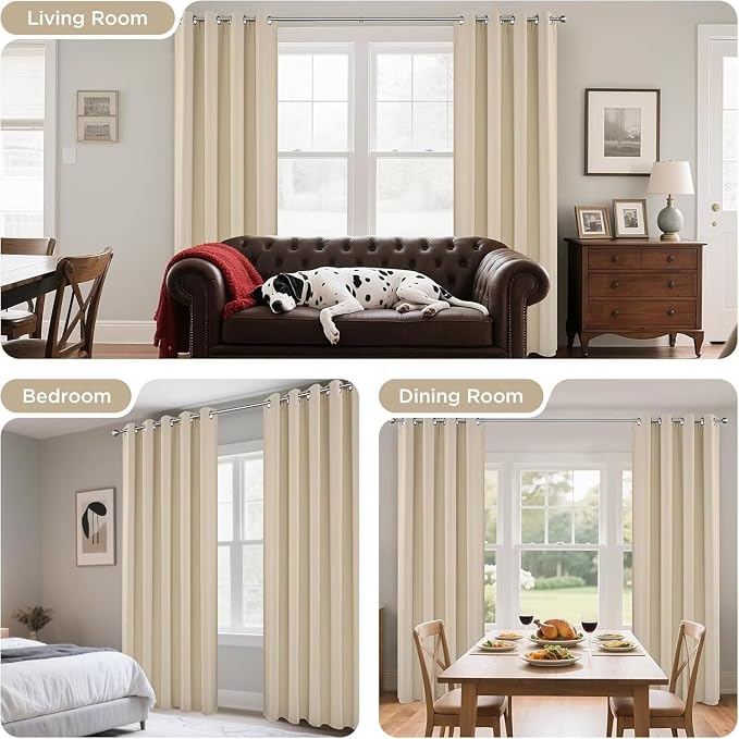 Joydeco Blackout Curtains 63 Inch Length 2 Panels Set, Thermal Insulated Long - Image 8