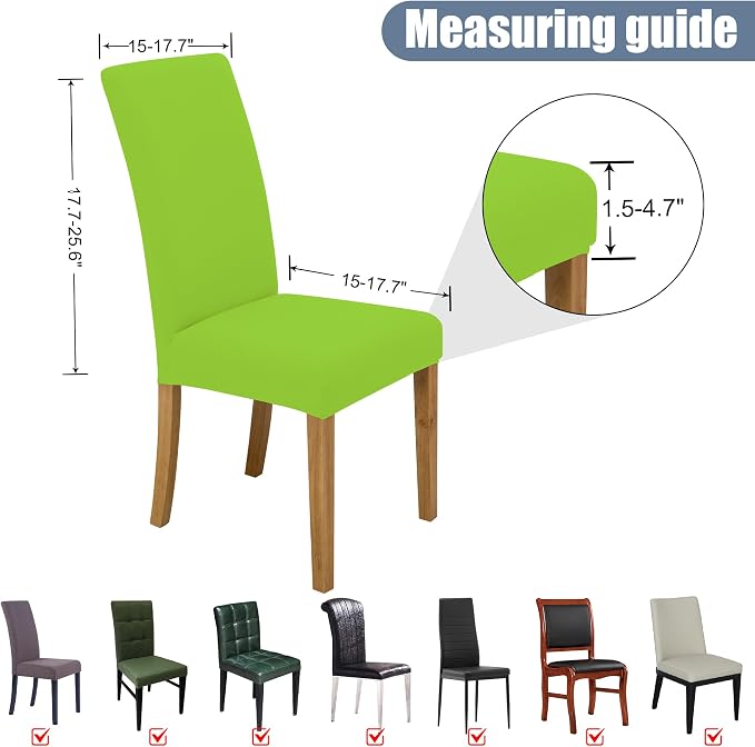 BIETYONE Stretch Dining Chair Covers Set of 6, Soft Removable Washable Kitchen - Image 5