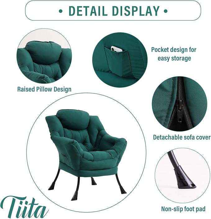 Tiita Lazy Chair, Comfy Leisure Sofa Reading Chair - Image 3