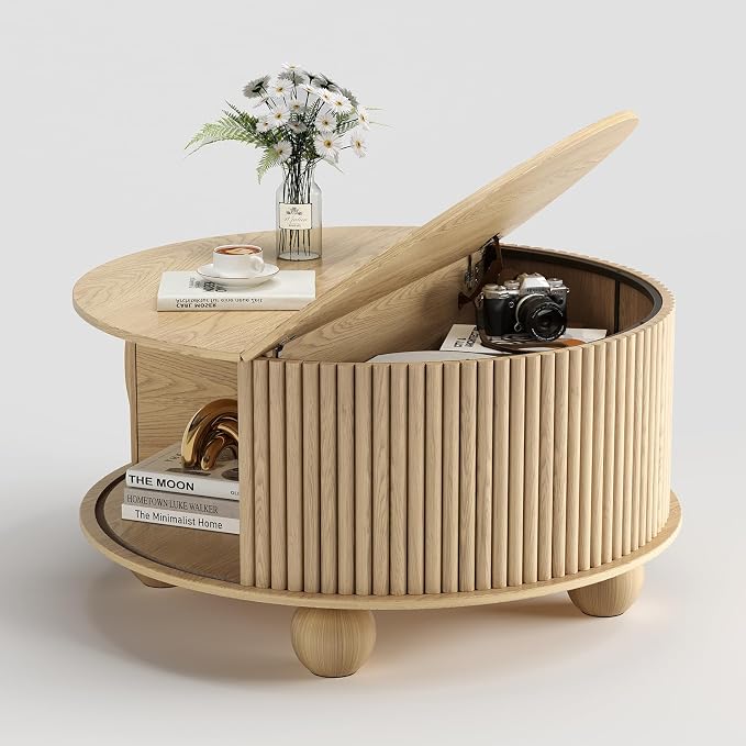 SULIVES Round Coffee Table - Image 7