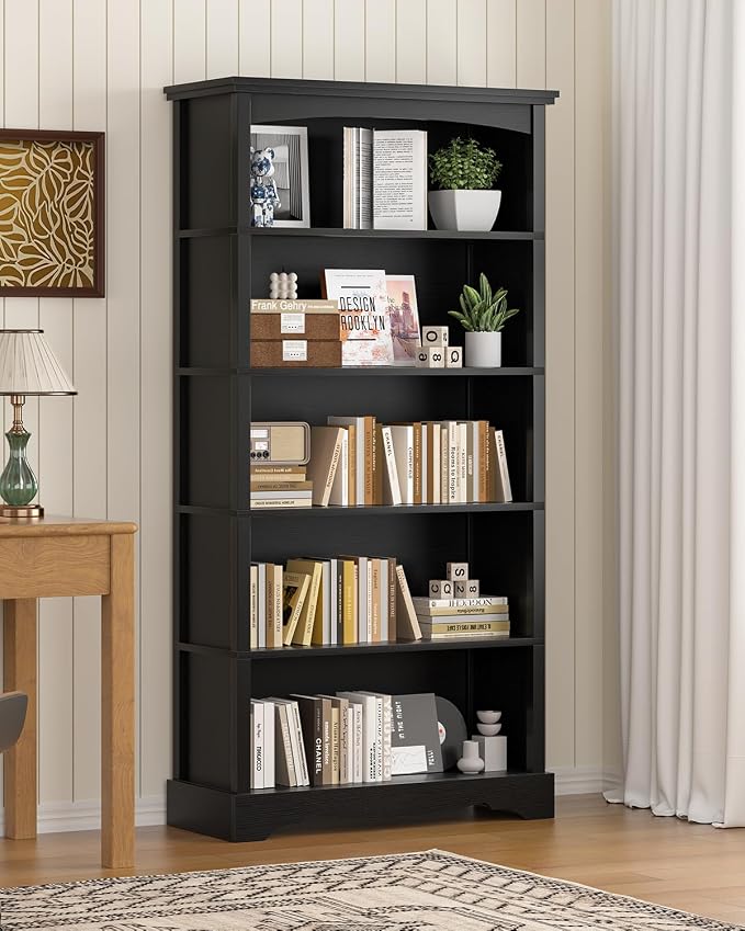 TVU 5-Tier Wooden Bookshelf, 31.5" W x 65" H ×9.9" D Bookshelf - Image 8