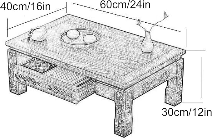 Solid Wood Japanese Floor Table, Tatami Style Rectangular Coffee Table - Image 2