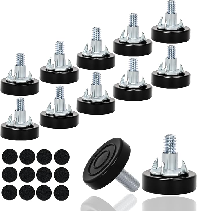 12 PCS M6 Thread Furniture Feet Levelers, Adjustable Furniture feet, Leveling by Eunenete