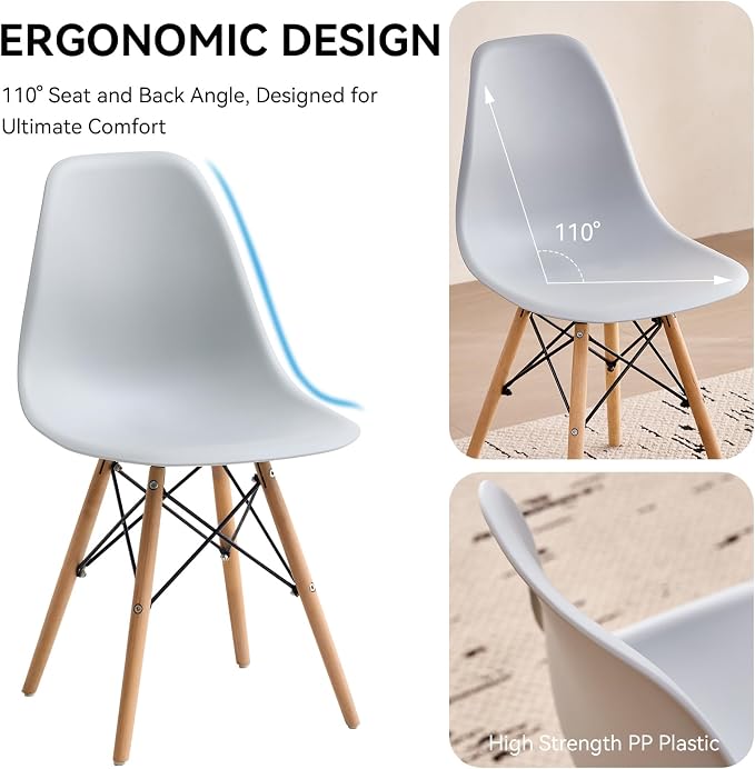 5-Piece Round Dining Table Set, Small 35.5" Kitchen Table Chairs Set of 4 Space - Image 5