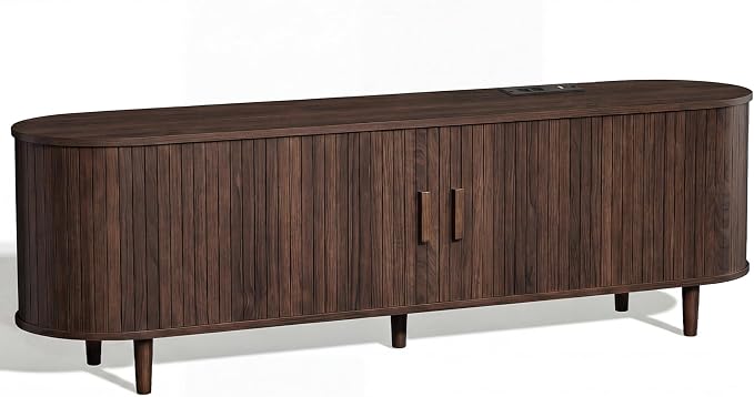 65" Mid Century Modern TV Stand, Wood TV Consoles - Image 8