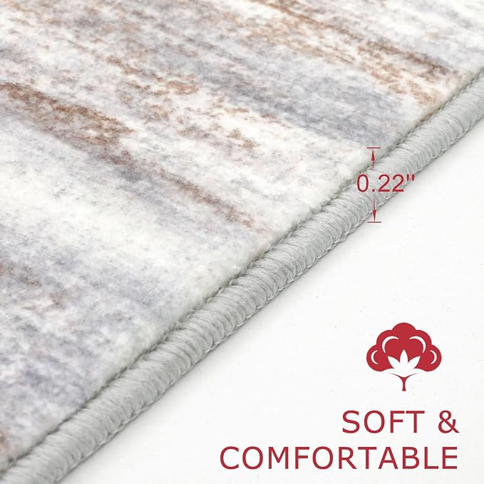 KOZYFLY Modern Abstract Kitchen Runner Rug, 2x6 Washable Rug Runner Non-Slip - Image 2