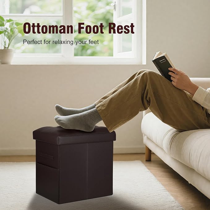 Storage Ottoman, Slim Tall Foot Stool - Image 4