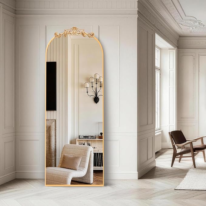 MISSDAY Vintage Baroque Full Length Mirror, Full Metal Frame Stand Up Retro - Image 7