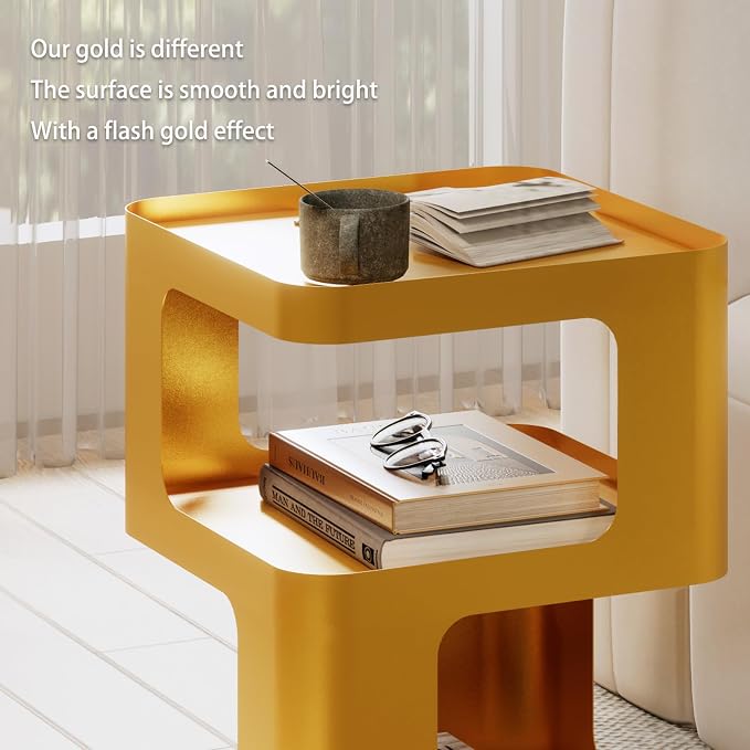 Gold Side Table, Modern end Table - Image 5