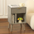 Fultyle Mid Century Modern Nightstand, Wood Bedside Table by Fultyle