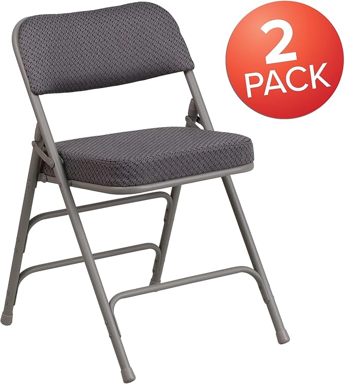 Flash Furniture 2 Pack HERCULES Series Premium Curved Triple Braced & Double - Image 4