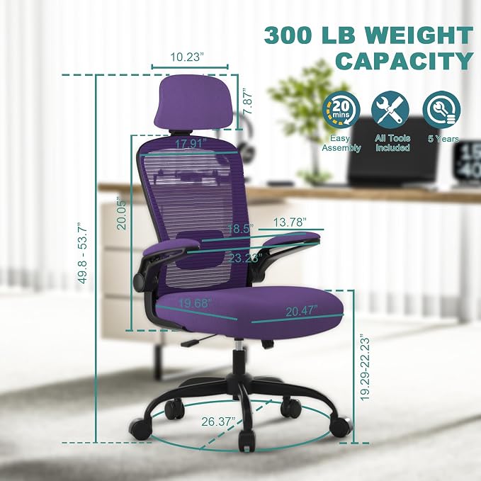 Mimoglad Office Chair, High Back Ergonomic Desk Chair - Image 2