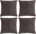 Fancy Homi 4 Packs Boho Dark Brown Decorative Throw Pillow Covers 14x14 Inch by Fancy+Homi
