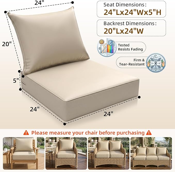 Outdoor Chaise Lounge Chair Cushion - Image 3