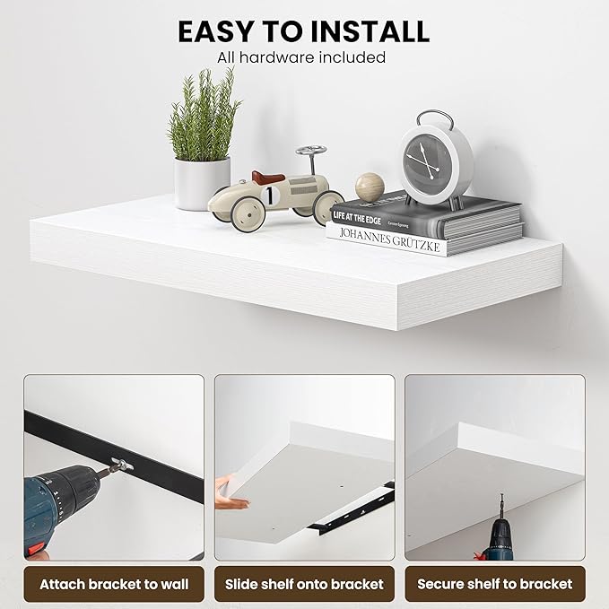 Dreamland 40" Floating Shelves for Wall, Wall-Mounted Shelves for Bedroom - Image 6
