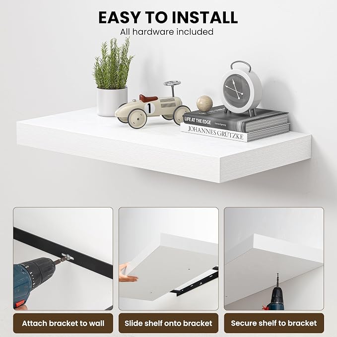 Dreamland 36" Floating Shelves for Wall, Wall-Mounted Shelves for Bedroom - Image 5