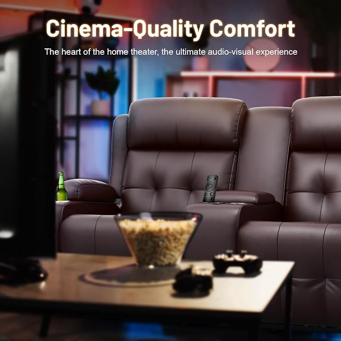 Loveseat Recliner Sofa, Home Theater Seating - Image 7