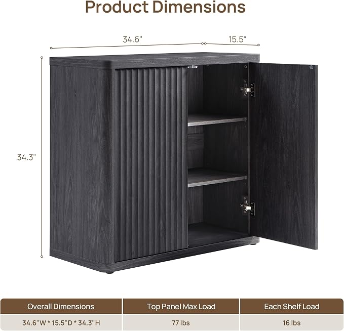 SICOTAS Buffet Cabinet with Storage 69.2" Sideboard Accent Modern Credenza with - Image 2