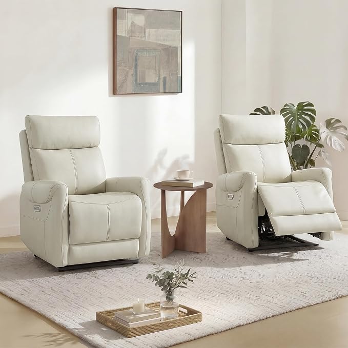 KISLOT Leather Recliner Chair Set of 2, Wall Hugger RV Recliners by Kislot