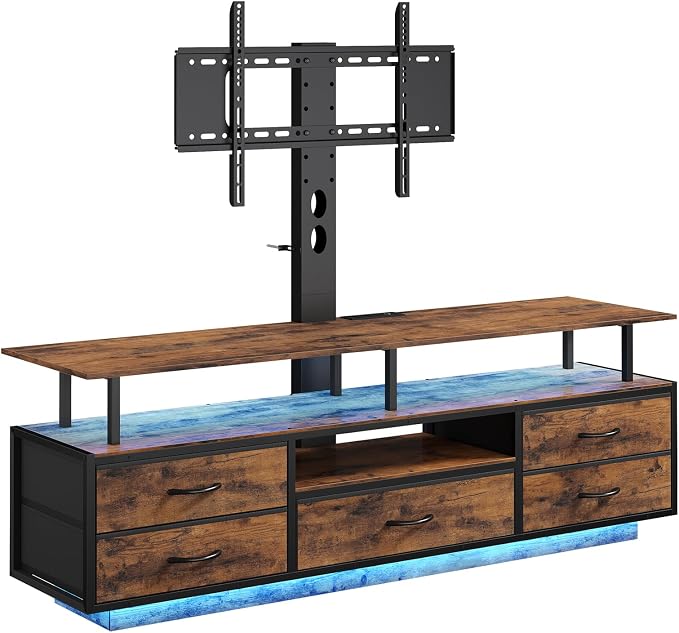 BTHFST TV Stand with Mount for 45/55/65/70 inch TVs, 51.2" LED TV Stand with - Image 8