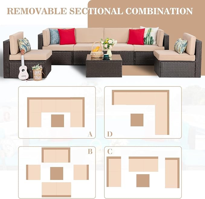 Vongrasig 8 Pieces Patio Furniture Set - Image 8