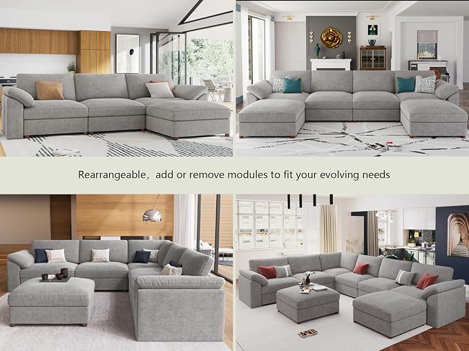 EASE MOOSE Oversized Sectional Modular Sofa, Luxury FSC Certified Chenille - Image 6